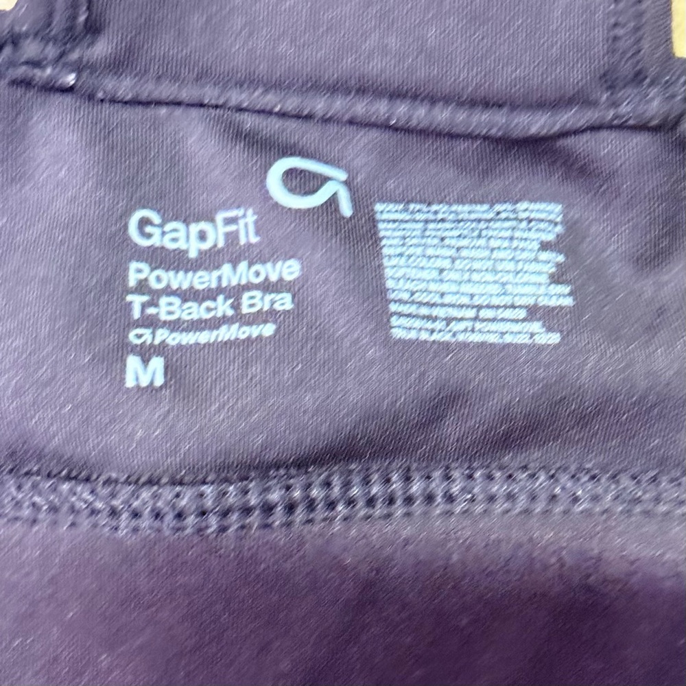 GapFit PowerMove T-Back Sports Bra – Medium – True Black - Picture 3 of 4